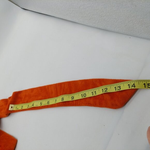 Luxarobe Robe Men Size 36 Medium Hooded Velvet Orange Pockets Belted READ - Picture 8 of 9